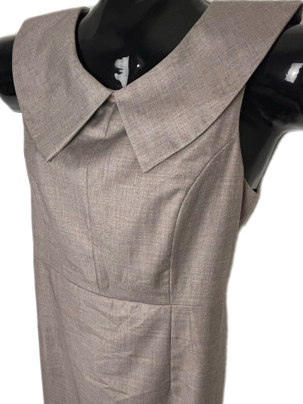 Gorgeous TCEC Sleeveless Shift Dress with Peter Pan Collar - Taupe *NWOT 🌸 - Picture 3 of 17